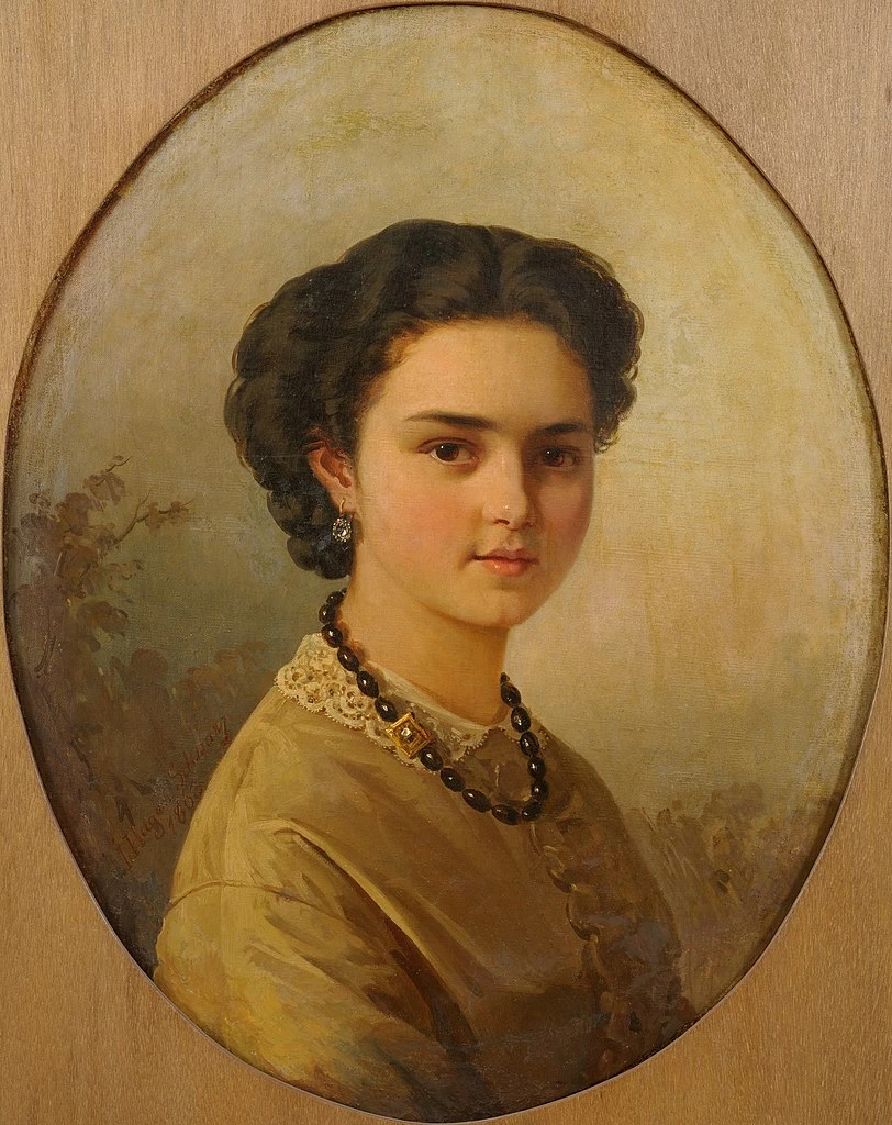 Julie Wilhelmine Hagen - Schwarz, Ritratto di signora, Tartu Art Museum's painting collection
